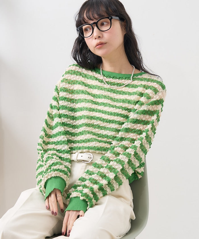 2way 透視 邊框 針織開衫