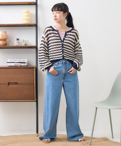 2way 透視 邊框 針織開衫