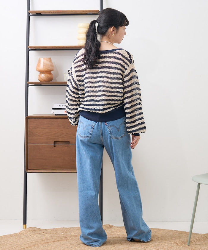 2way 透視 邊框 針織開衫