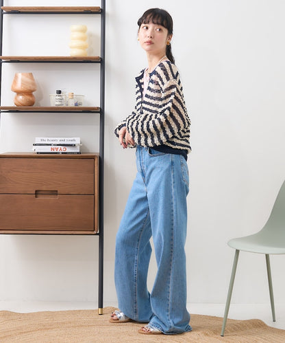 2way 透視 邊框 針織開衫