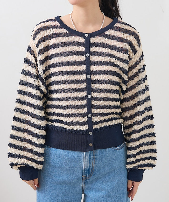 2way 透視 邊框 針織開衫