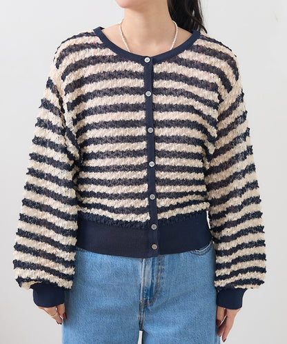 2way 透視 邊框 針織開衫