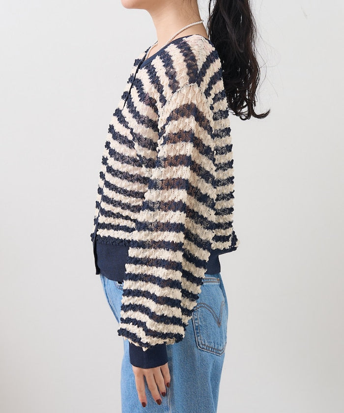 2way 透視 邊框 針織開衫