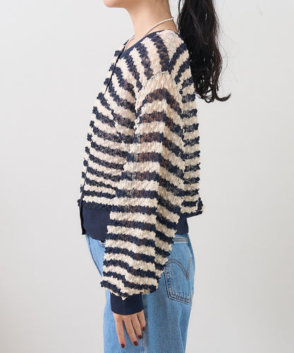 2way 透視 邊框 針織開衫