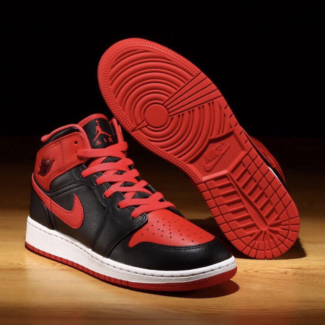 NIKE☆AIR JORDAN 1☆MID★BRED★24.5cm (新品、未使用)