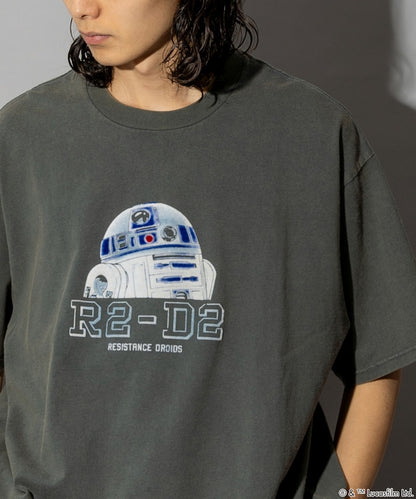 STARWARS/星球大戰 R2-D2 絨面印花 短袖T恤/半袖