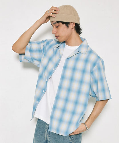 NEW LOOSE FIT OMBRE CHECK SHIRT 短袖