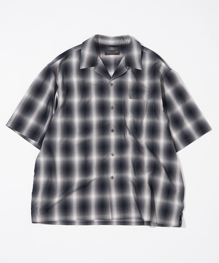 NEW LOOSE FIT OMBRE CHECK SHIRT 短袖