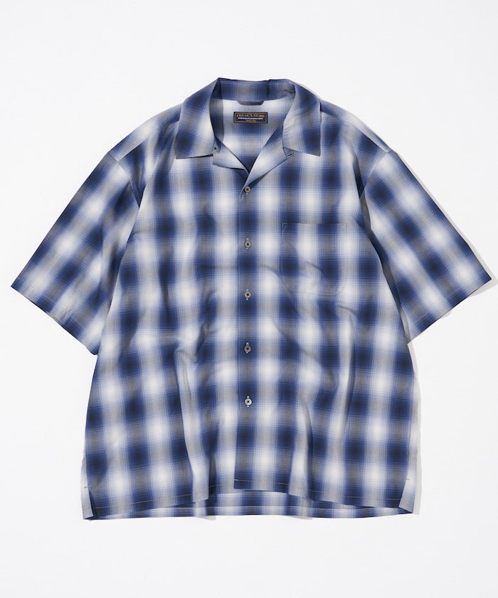 NEW LOOSE FIT OMBRE CHECK SHIRT 短袖