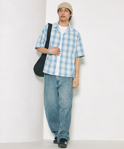 NEW LOOSE FIT OMBRE CHECK SHIRT 短袖