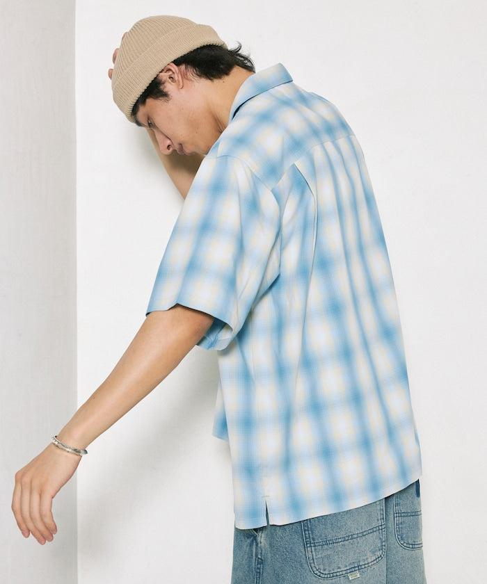 NEW LOOSE FIT OMBRE CHECK SHIRT 短袖