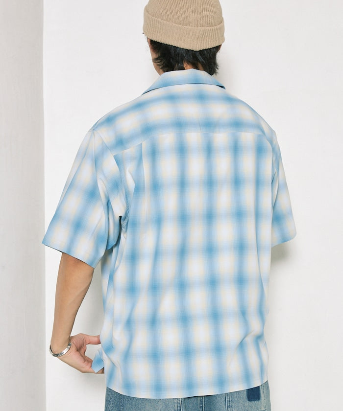 NEW LOOSE FIT OMBRE CHECK SHIRT 短袖