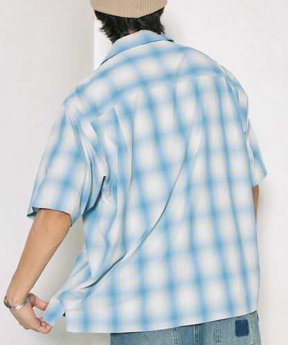 NEW LOOSE FIT OMBRE CHECK SHIRT 短袖