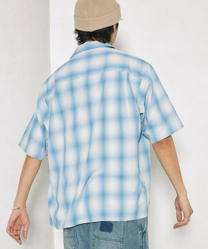 NEW LOOSE FIT OMBRE CHECK SHIRT 短袖