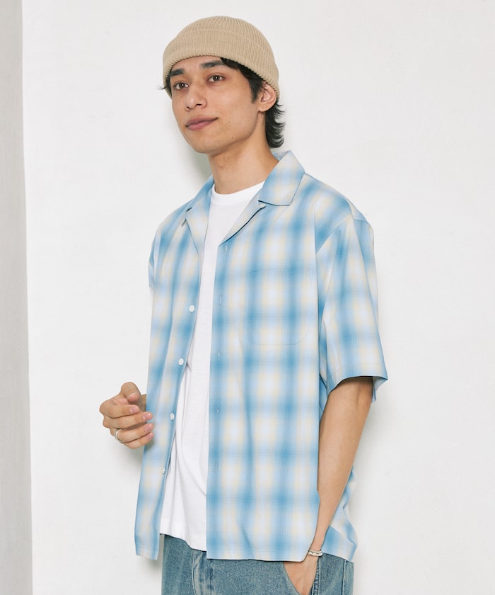 NEW LOOSE FIT OMBRE CHECK SHIRT 短袖