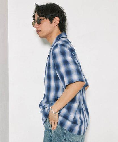 NEW LOOSE FIT OMBRE CHECK SHIRT 短袖