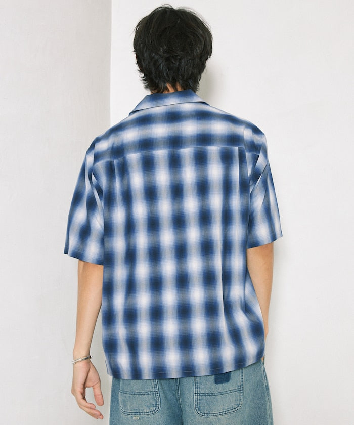 NEW LOOSE FIT OMBRE CHECK SHIRT 短袖