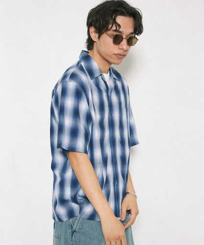 NEW LOOSE FIT OMBRE CHECK SHIRT 短袖