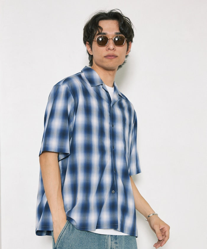 NEW LOOSE FIT OMBRE CHECK SHIRT 短袖