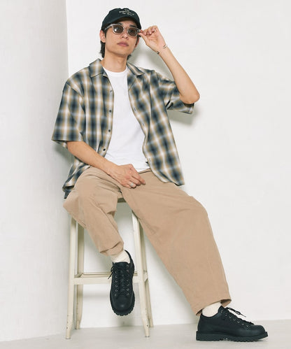 NEW LOOSE FIT OMBRE CHECK SHIRT 短袖