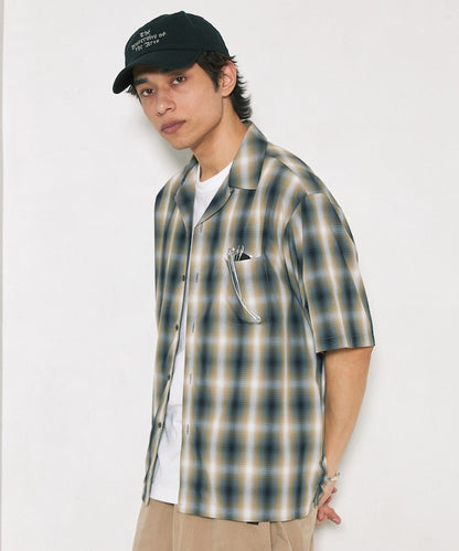 NEW LOOSE FIT OMBRE CHECK SHIRT 短袖