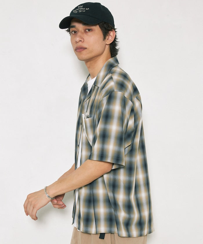 NEW LOOSE FIT OMBRE CHECK SHIRT 短袖