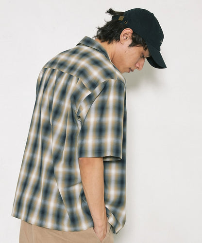 NEW LOOSE FIT OMBRE CHECK SHIRT 短袖