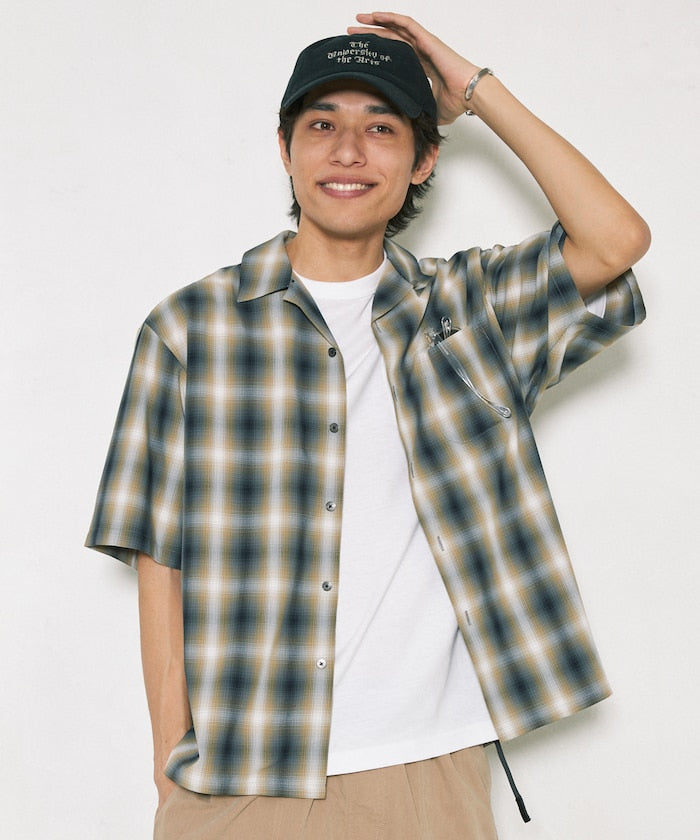 NEW LOOSE FIT OMBRE CHECK SHIRT 短袖