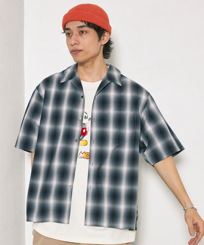 NEW LOOSE FIT OMBRE CHECK SHIRT 短袖