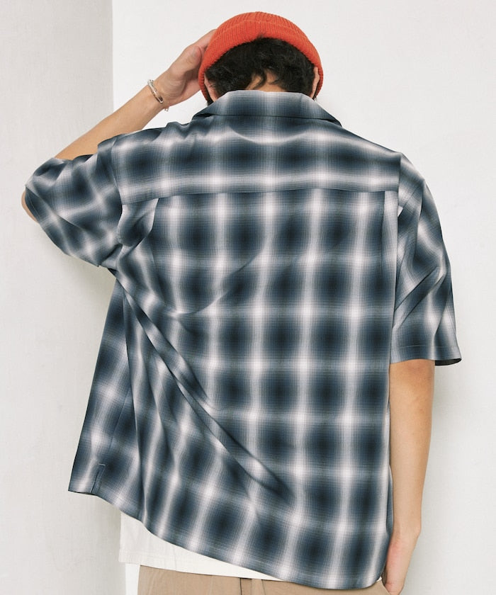 NEW LOOSE FIT OMBRE CHECK SHIRT 短袖