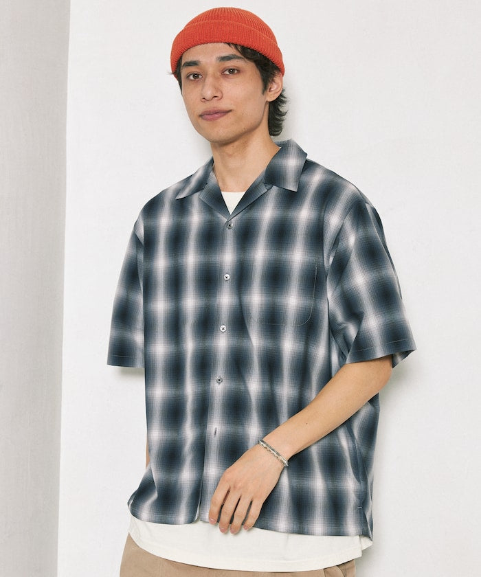 NEW LOOSE FIT OMBRE CHECK SHIRT 短袖