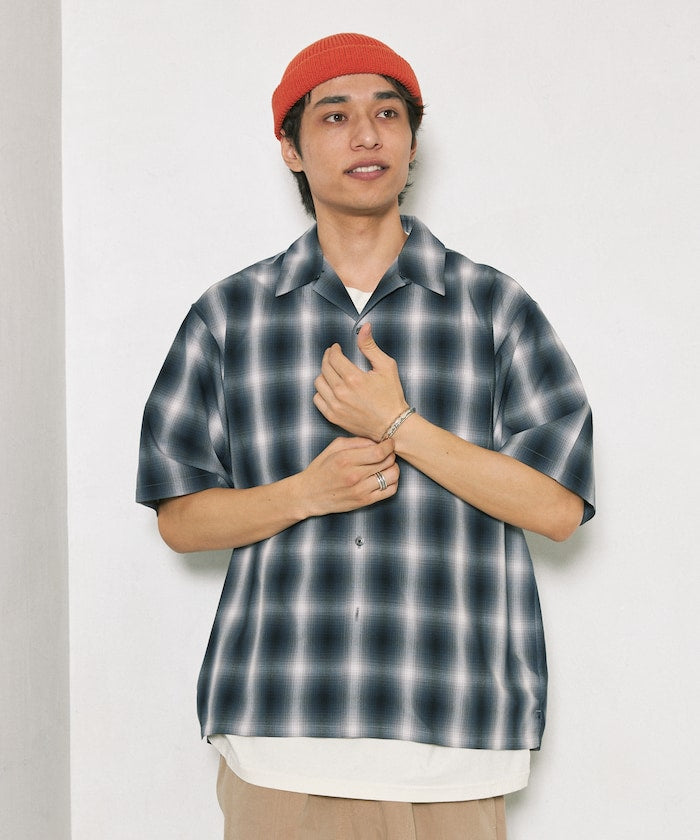 NEW LOOSE FIT OMBRE CHECK SHIRT 短袖