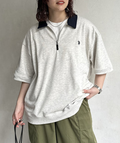 【U.S. POLO ASSN.】裡毛半袖半拉鍊