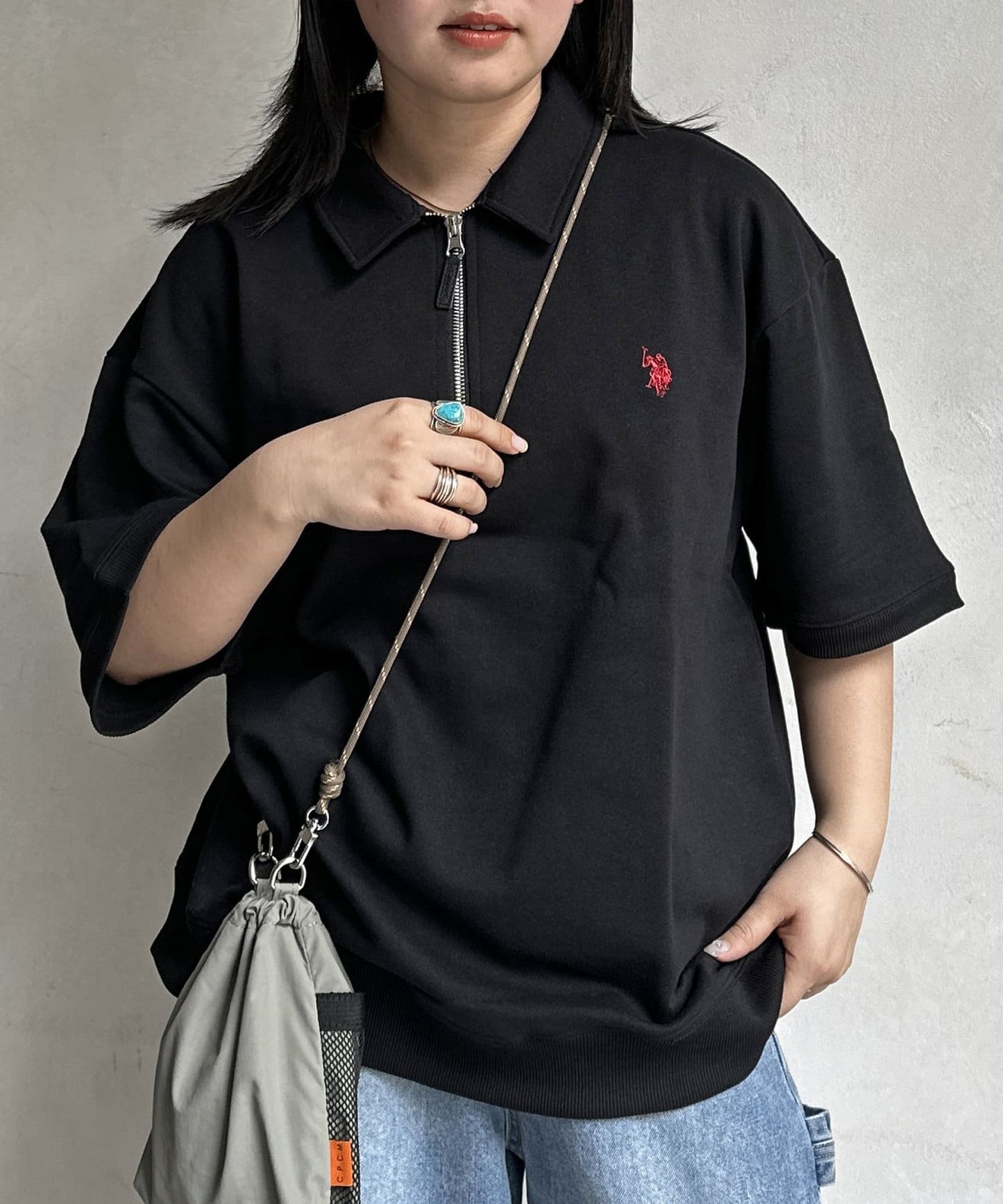 【U.S. POLO ASSN.】裡毛半袖半拉鍊