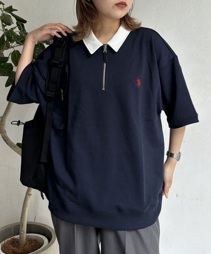 【U.S. POLO ASSN.】裡毛半袖半拉鍊