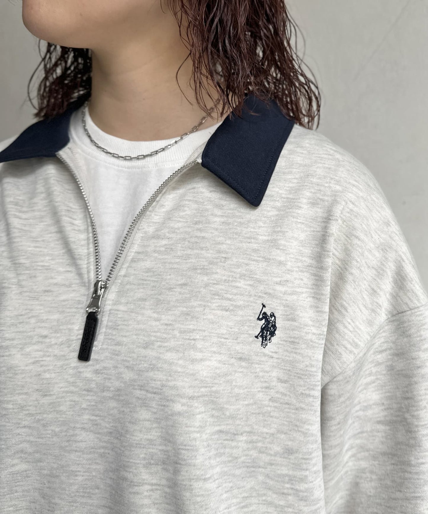 【U.S. POLO ASSN.】裡毛半袖半拉鍊