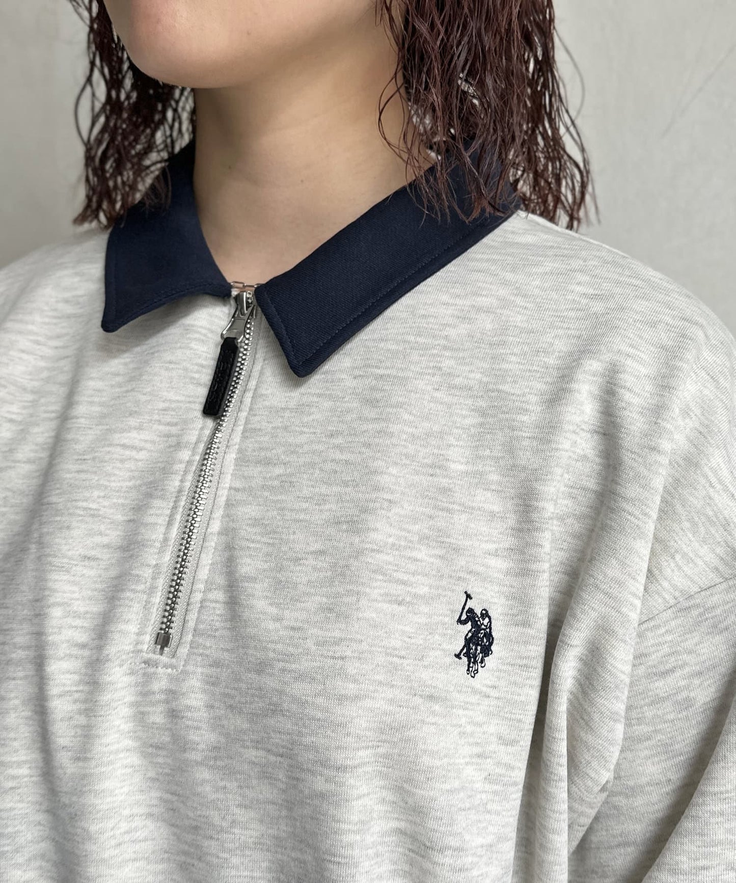 【U.S. POLO ASSN.】裡毛半袖半拉鍊