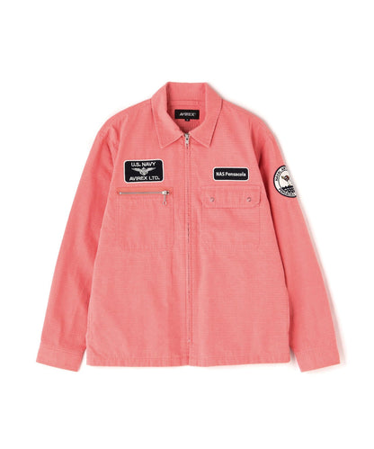 《直營店限定》PIGMENT ZIP UP JACKET / 顏料拉鍊夾克 / AVIREX / 阿維雷克斯