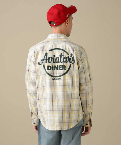 L/S CHECK WORK SHIRT Aviators Diner / 長袖格子工作襯衫 飛行員餐廳