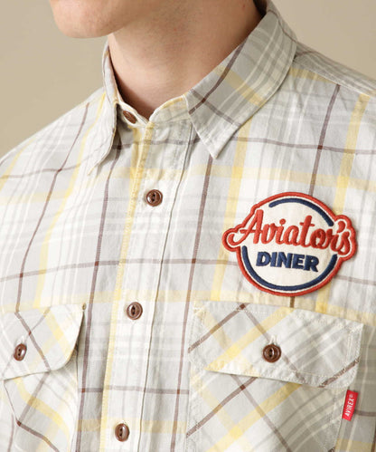 L/S CHECK WORK SHIRT Aviators Diner / 長袖格子工作襯衫 飛行員餐廳