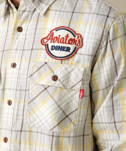 L/S CHECK WORK SHIRT Aviators Diner / 長袖格子工作襯衫 飛行員餐廳