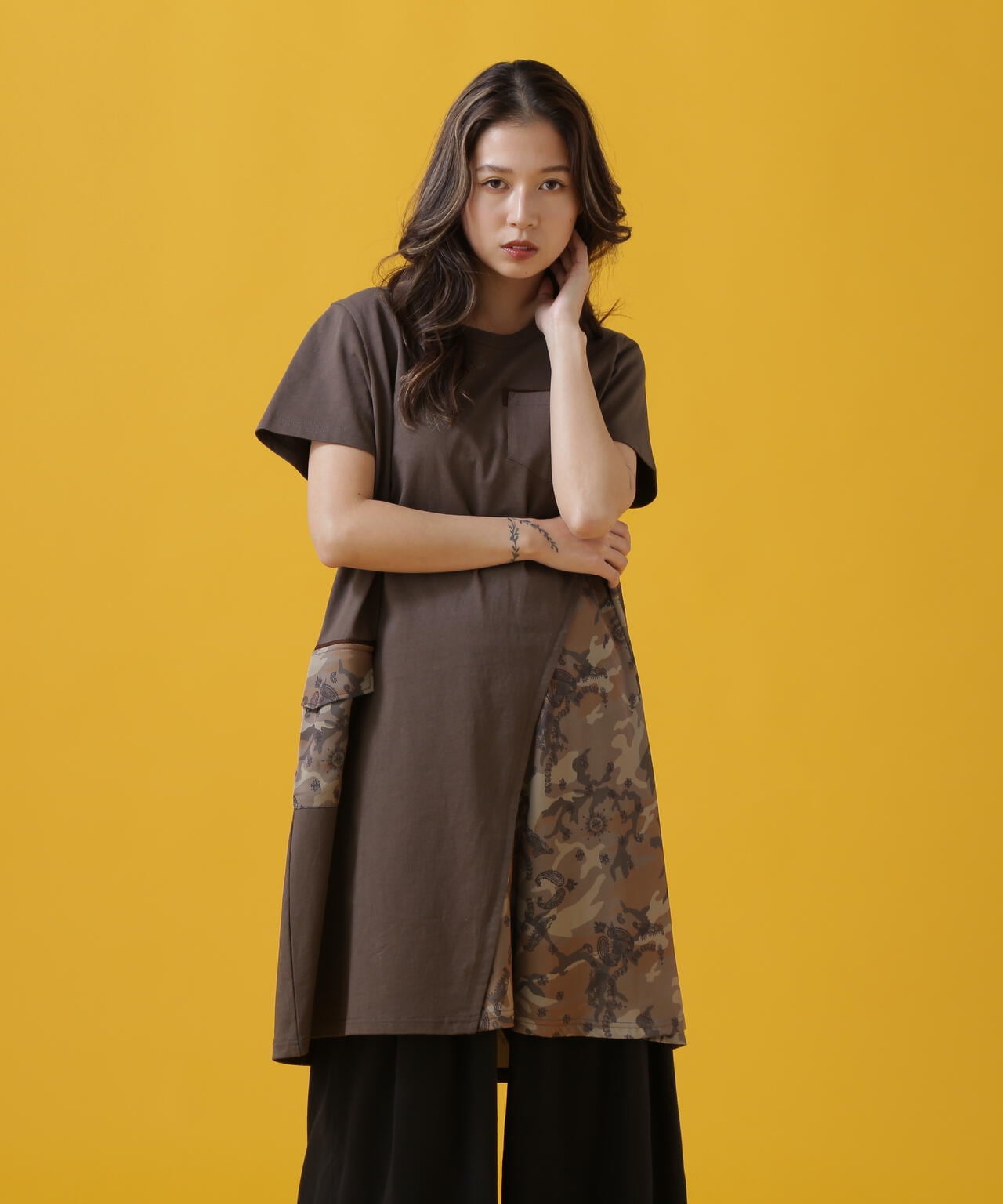 CAMO×BANDANA PRINT ONEPIECE/ 迷彩×頭巾印花連衣裙