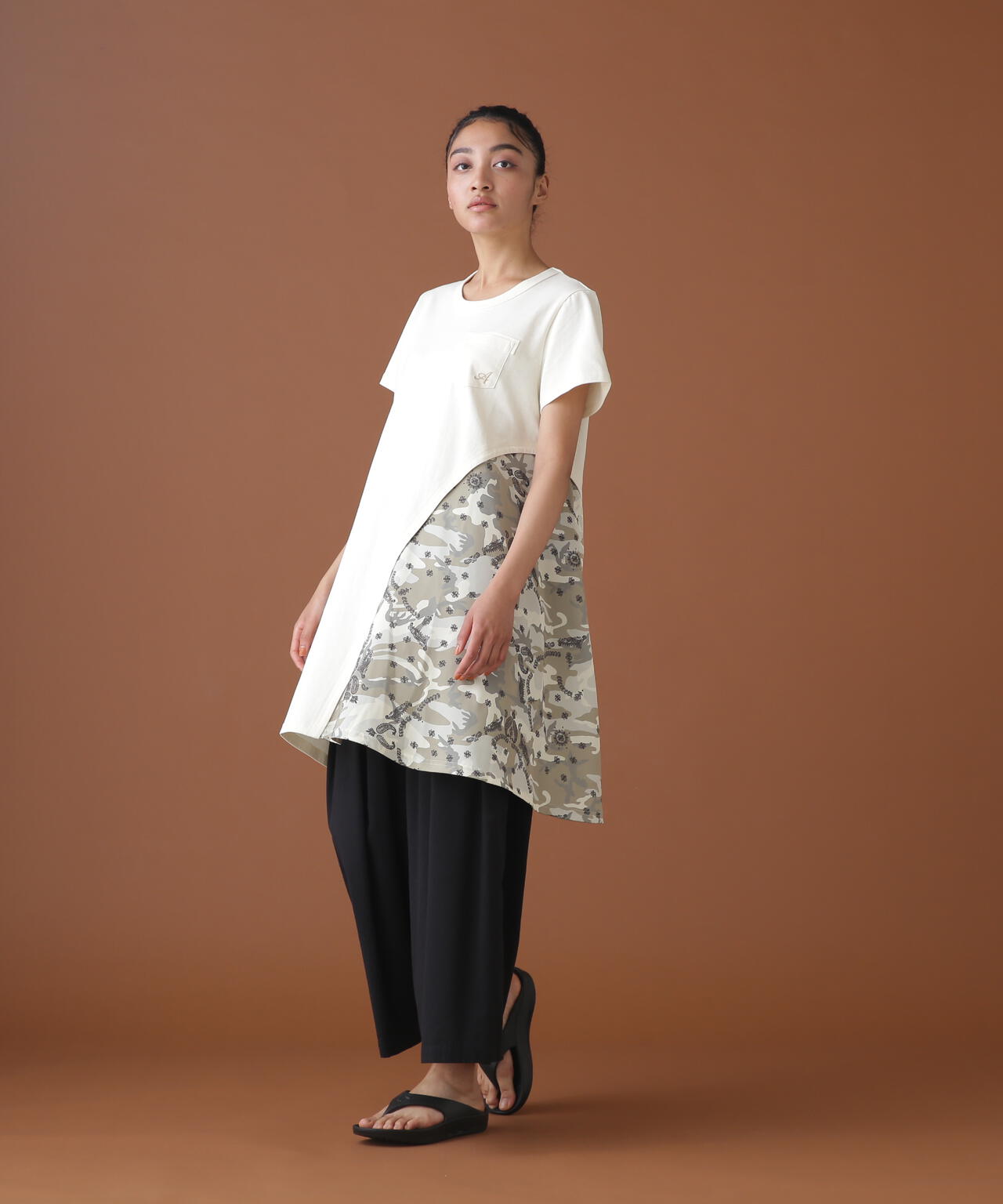 CAMO×BANDANA PRINT ONEPIECE/ 迷彩×頭巾印花連衣裙