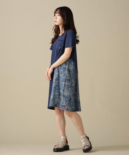 CAMO×BANDANA PRINT ONEPIECE/ 迷彩×頭巾印花連衣裙