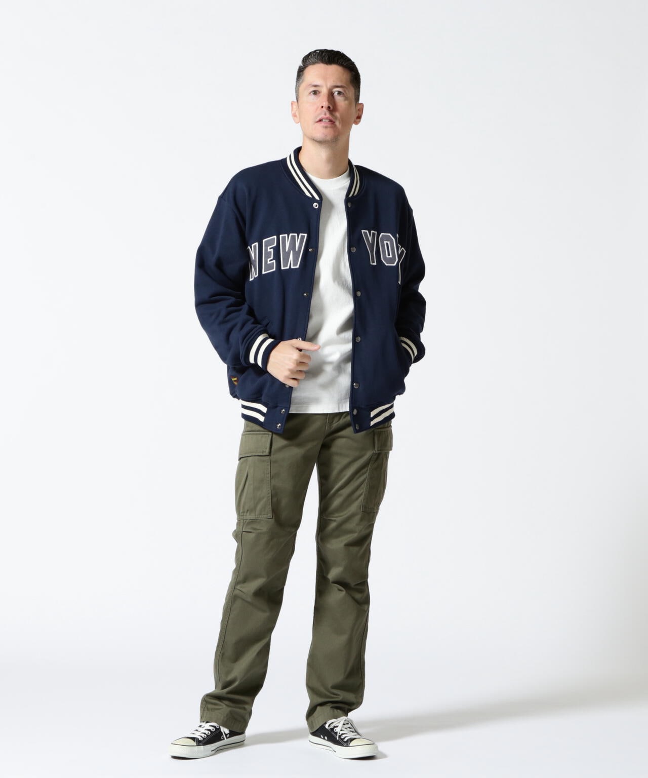 【＆DEPOT限定】SWEAT STADIUM JACKET 'AVIREX NYC' / 棉質體育場夾克 'AVIREX NYC' / スウェット スタジアム ジャケット