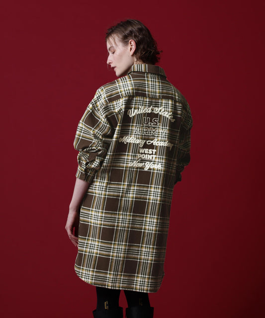 《COLLECTION》L/S COMBI PATTERN CHECK SHIRT ONEPIECE