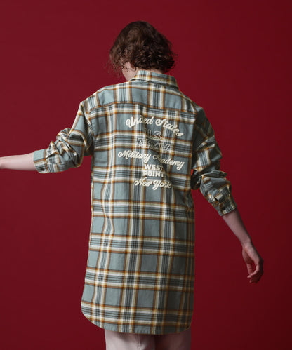 《COLLECTION》L/S COMBI PATTERN CHECK SHIRT ONEPIECE