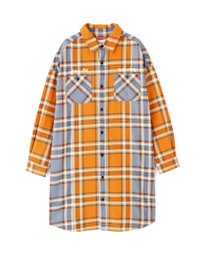 《COLLECTION》L/S COMBI PATTERN CHECK SHIRT ONEPIECE