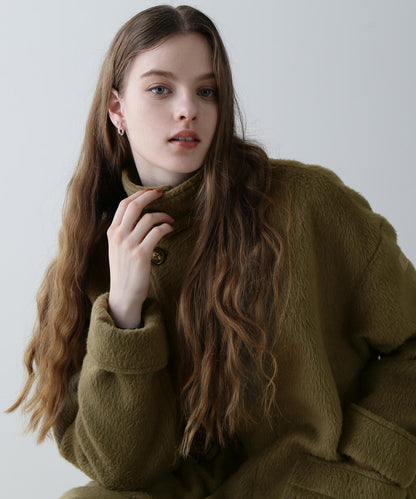 SLIVER KNIT LONG COAT/銀色針織長款大衣