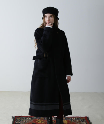 SLIVER KNIT LONG COAT/銀色針織長款大衣